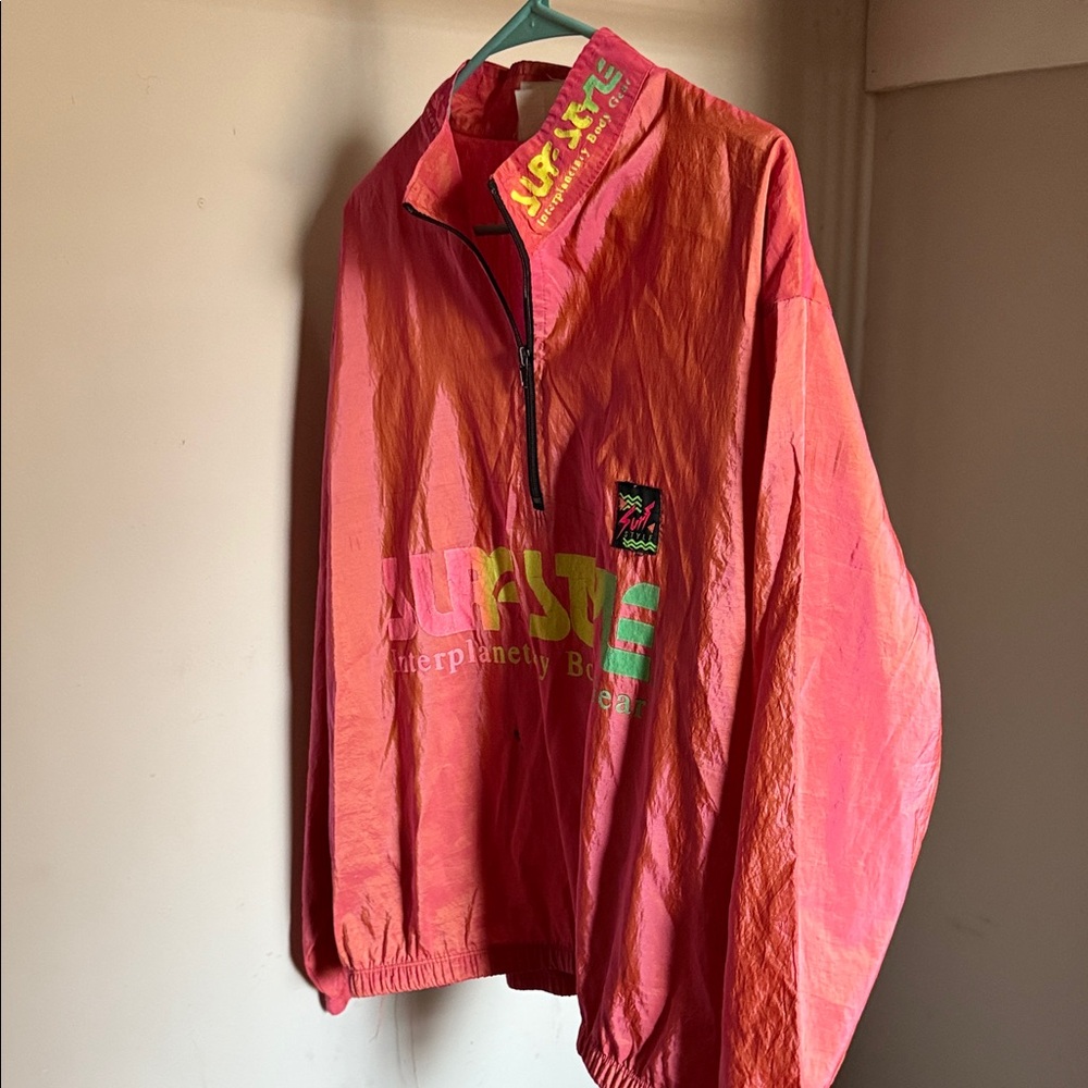 Surf Style Vibrant Pink and Yellow Pullover